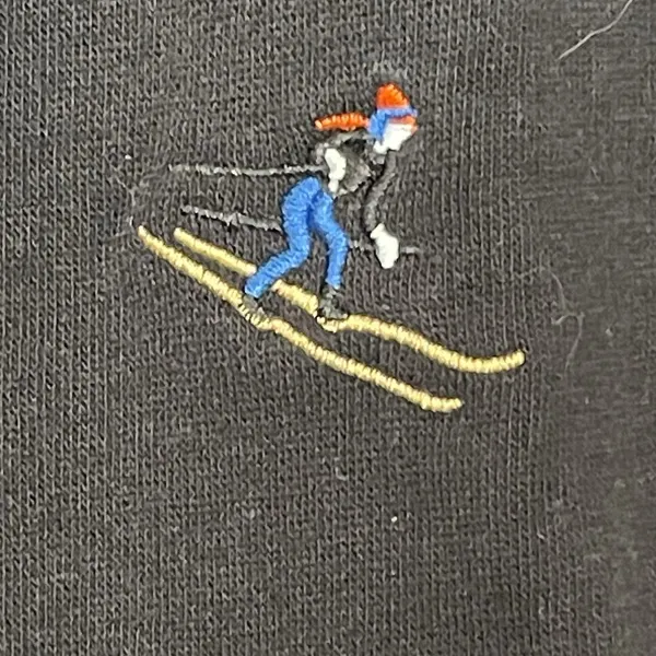 Lou & Grey LOFT Womens Black Embroidered Skier Ski Sweatpants Small Cozy Winter - Image 7
