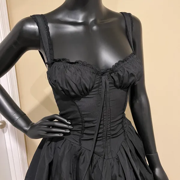 Fit and flare ruffle dress lace dress pleated mini dress summer elegrant dress - Image 5