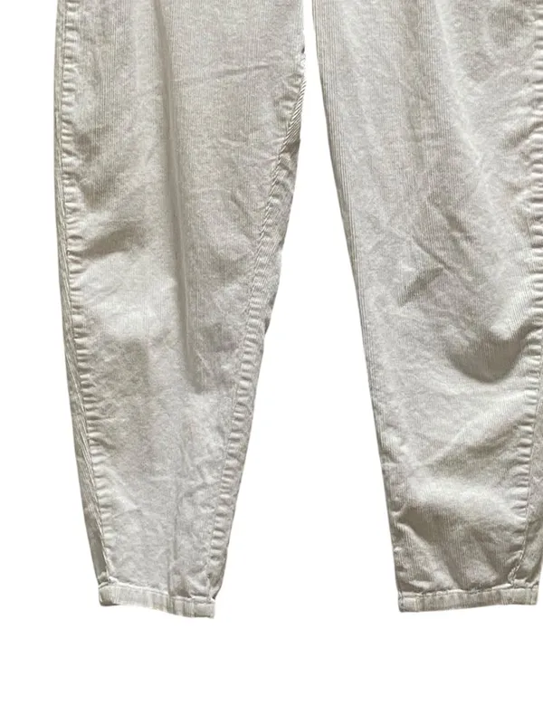 Zara Barrel Leg Corduroy Pants White Size 4 Neutral Minimalist Classic Coastal - Image 6