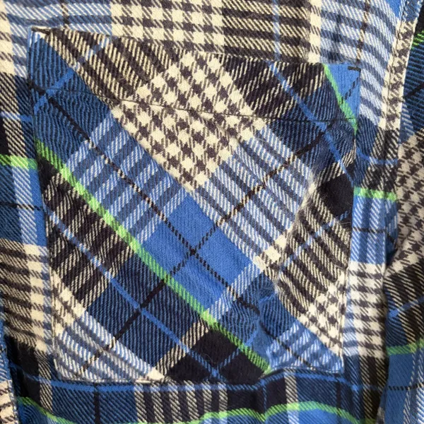 Aerie Blue Plaid Flannel Button Down Shirt Long Sleeve Small Boxy Fit - Image 2