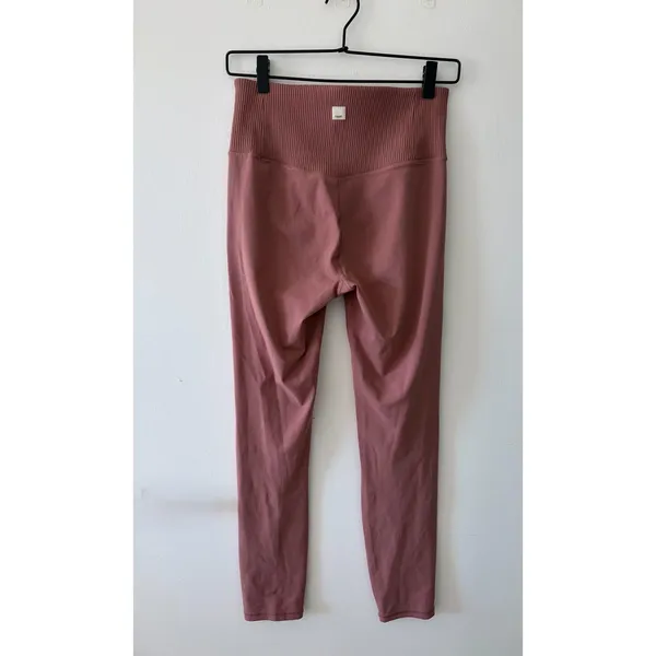 VUORI Rib Studio Marsala Pink High Rise 7/8 Leggings Womens Medium - Image 4