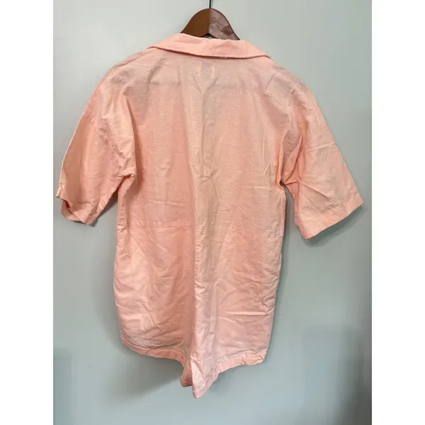 Princess Polly Pink Linen Cotton Blend Short Sleeve Button Front Romper‎ Size 0 - Image 7