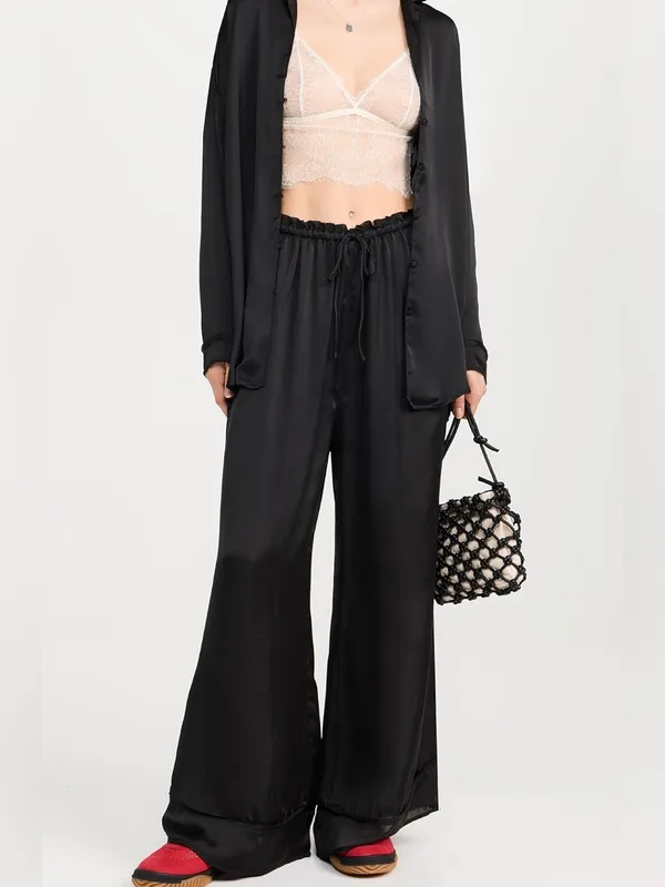 Free People Dreamy Days PJ Pants Solid Black - Image 2