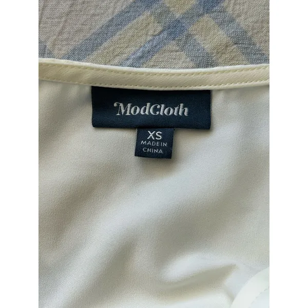 Mod cloth cream blouse top XS career lightweight dainty - Image 4