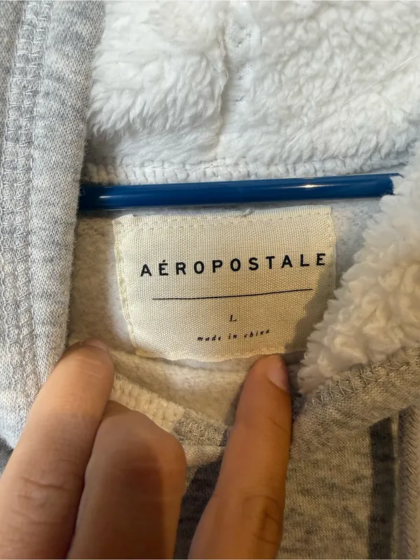 Aeropostale Grey Sherpa-Lined Pullover Hoodie - Women - Image 3