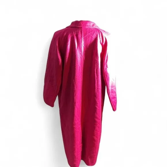 NWT American Vintage Fluorescent Pink Wool Long Blazer Coat with Notched Lapel‎ - Image 3