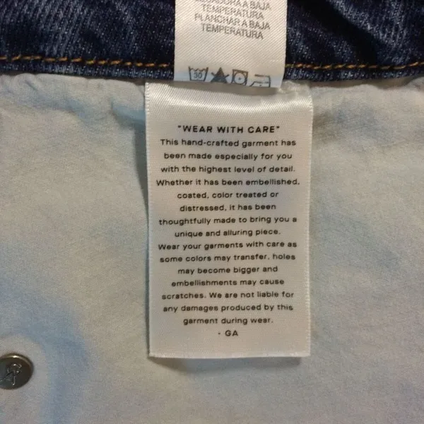 Good American mini Jean skirt 8/29 frayed hem - Image 5