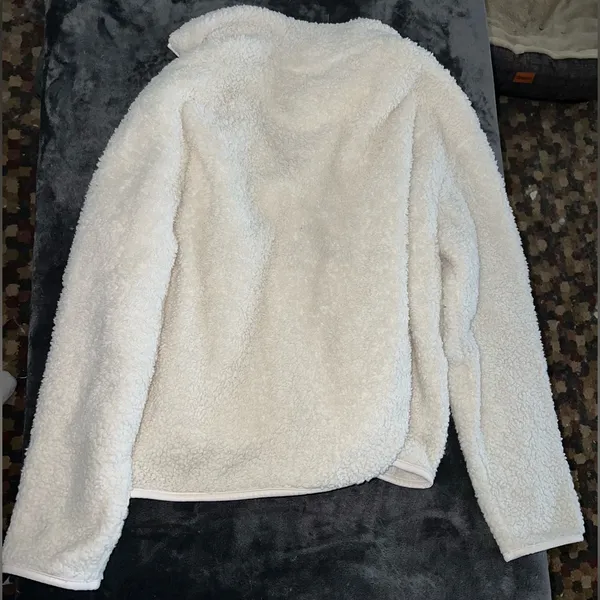 Aerie Offline Fluffy Sherpa Quarter Zip Sweatshirt in Toasted Coconut Size Small - Image 7