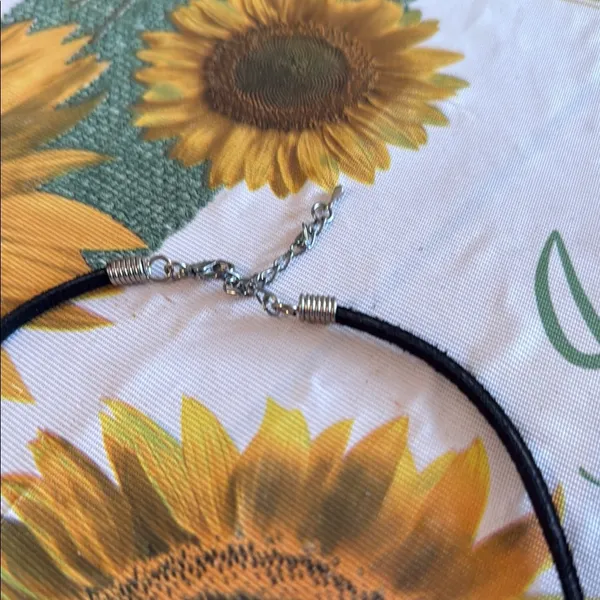 Teardrop Pendant Necklace with Black Cord - Image 3