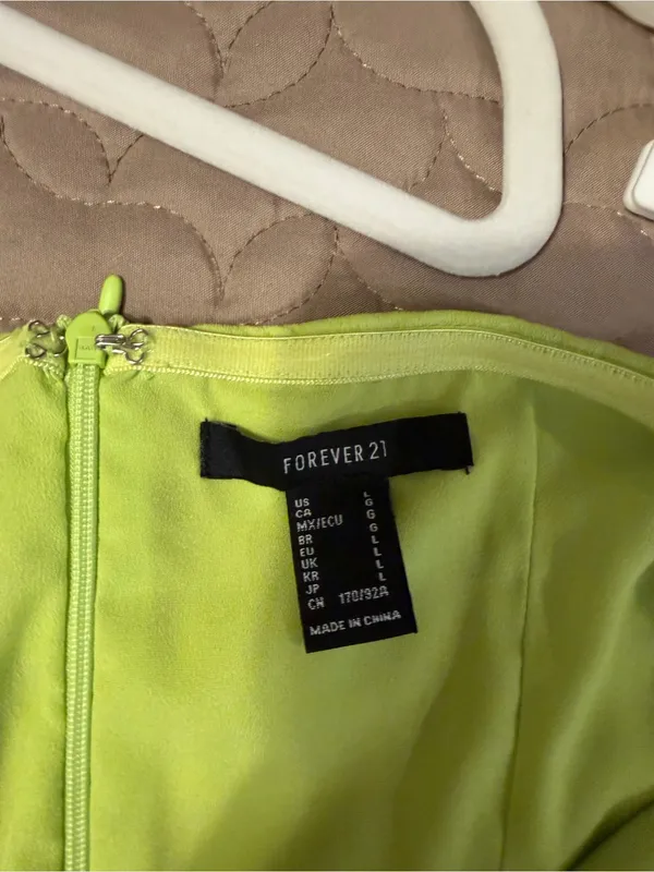 Forever 21 Neon Lime Strapless Mini Swim Cover-Up - Image 5