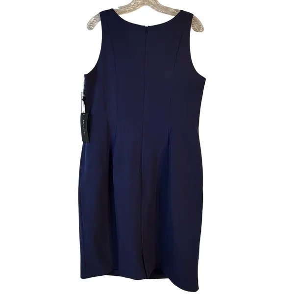 Mynt 1792 Patriot Blue Colorblock Box Pleat Sheath Dress Plus‎ Size 14W NWT - Image 2
