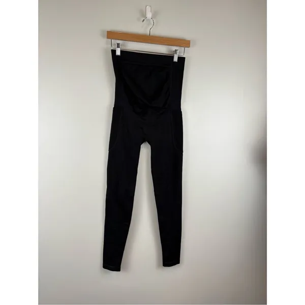BLANQI Maternity Side Pockets Leggings Black High Waist Size Medium - Image 2