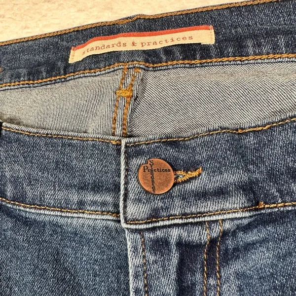 Standards & Practices Bootcut Jeans Women's Size 14 Whiskered Blue Denim - Image 5