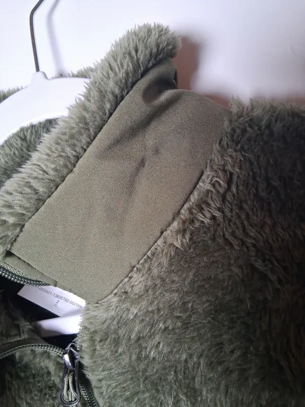 NWT New Balance Women's Olive Green Pile Fur Plush Full-Zip Fleece Jacket size L - Image 9