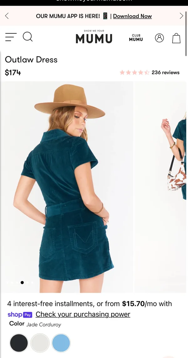 Show Me Your Mumu Dress Corduroy Outlaw Mini - Image 2