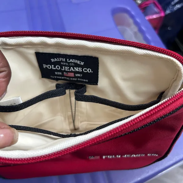 Ralph Lauren Polo Jeans Co. Red and Black Travel Case Makeup Bag Toiletries bag - Image 5