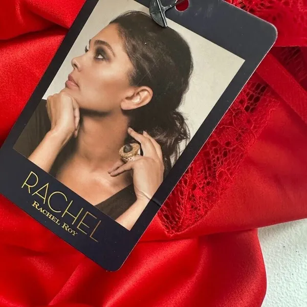 Rachel Rachel Roy Red Chemise Slip Gown Lingerie Valentines Sexy Satin Lace XL‎ - Image 7