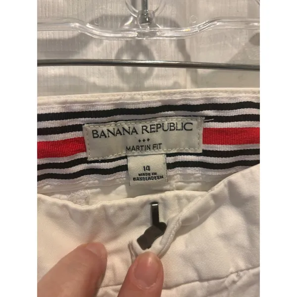 Banana Republic Martin Fit White Wide Leg Chino Pants Womens 14 Nautical Minimal - Image 5