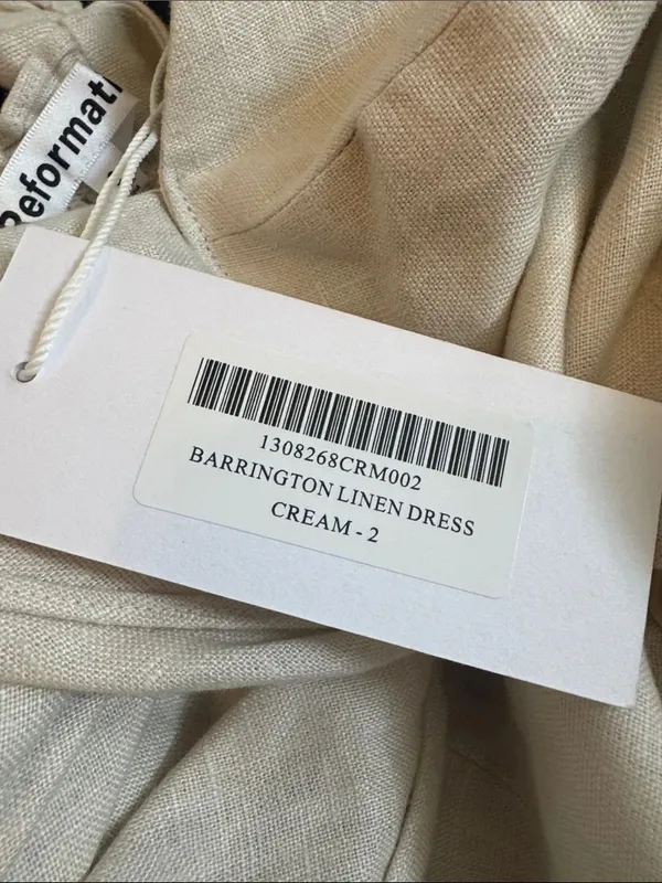 Reformation Barrington Linen Dress in cream 2 NWT - Image 4