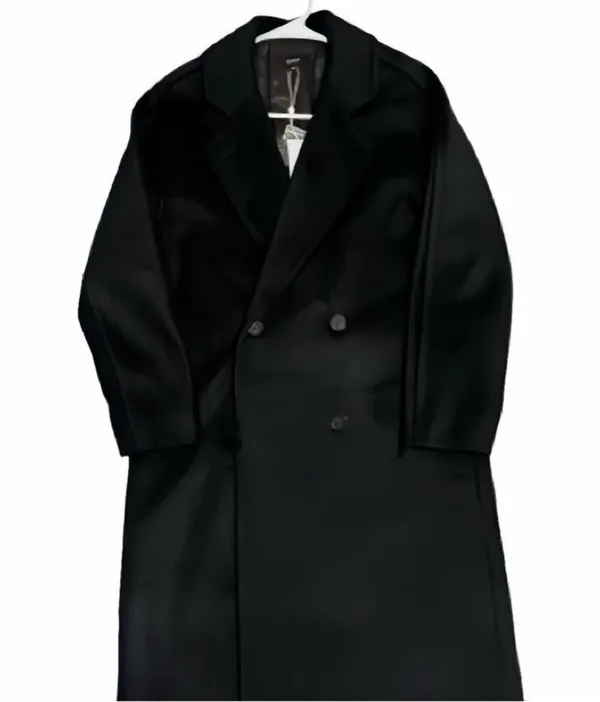 Quince Italian Wool Double-Breasted Slouch Coat Black XS - Image 5