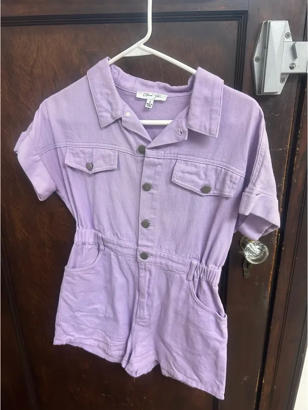 Purple Denim Romper - Image 2