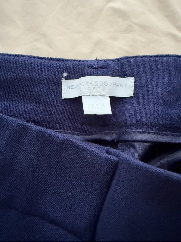 Blue Straight Leg Dress Pants - Image 2