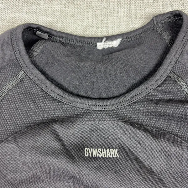 Gymshark Shirt Womens Small Black Cropped Long Sleeve Thumbhole Athletic Top - Image 5