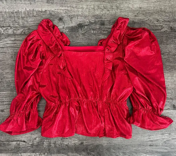 Queen Of Sparkles Red Top - Image 2