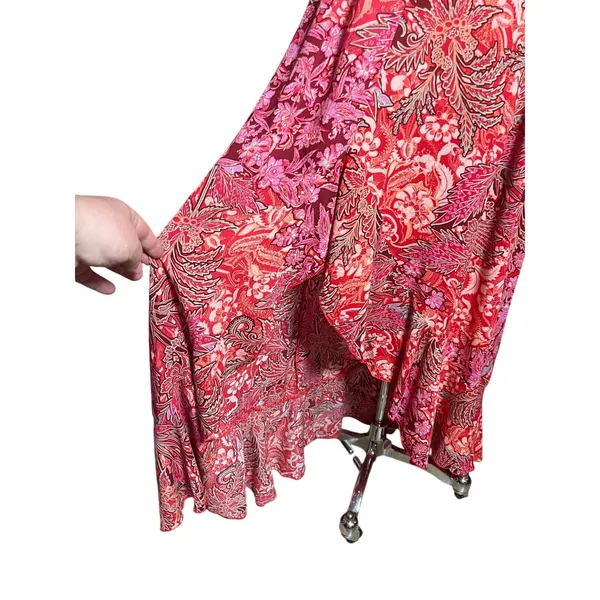 FREE PEOPLE Intimately Forever Yours Boho Red Print Maxi Dress - Image 5