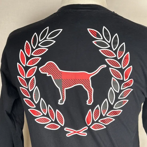 Victoria's Secret T-Shirt Women’s Small Long Sleeve Dog Graphic Pocket - Image 3