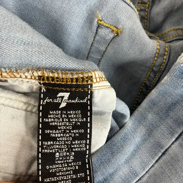7 For All Mankind Womens Light Wash A Pocket Flare Leg Trouser Jeans Denim Sz 28 - Image 2