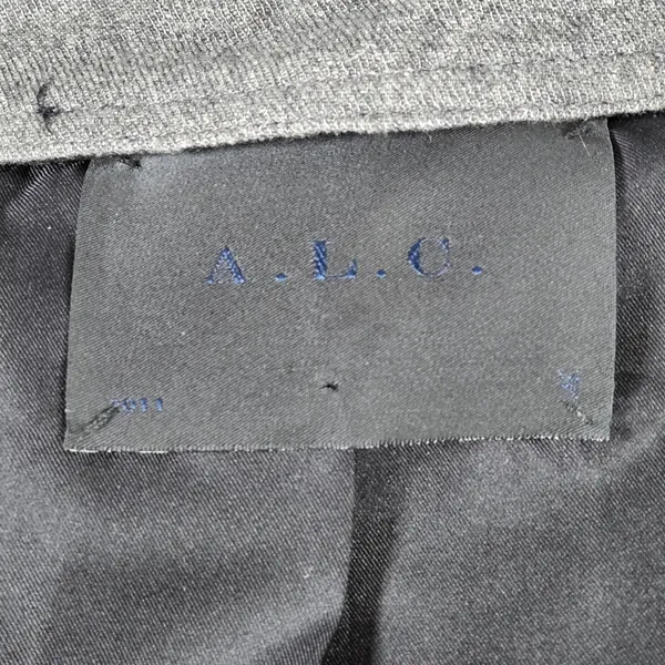 ALC Black Lamb Leather Hooded Moto‎ Jacket Paneled Wool Blend Contrast Trim 4 - Image 4