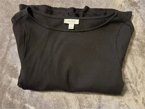 Ribbed Wide Neck long sleeve - Image 2