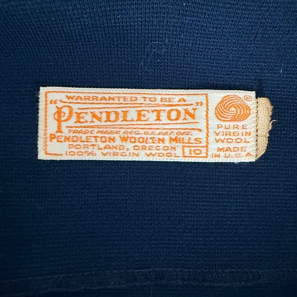 Vintage Pendleton Blue Pure Virgin Wool 3-Button Blazer Jacket USA‎ Made - Image 6