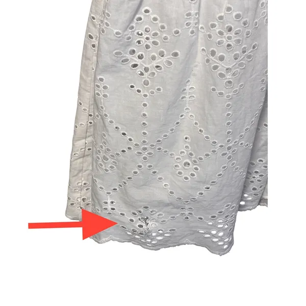 PilyQ Anne Eyelet Dress XS/S White Tiered Maxi Boho Coastal Unlined Coverup - Image 4