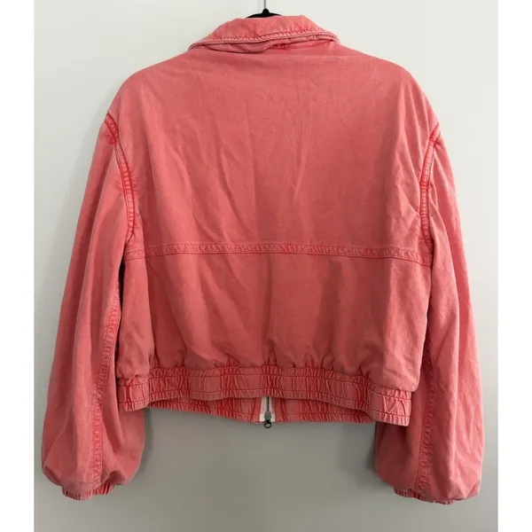 Free People FP One Birdie Washed Jacket Rose Women's Size Small‎ - Image 2