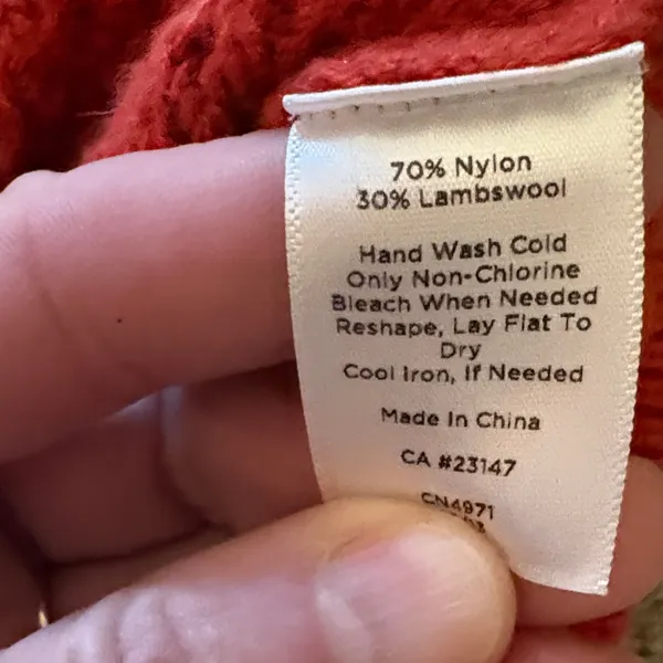 Talbots Lambs wool coral orange sweater NWOT - Image 6