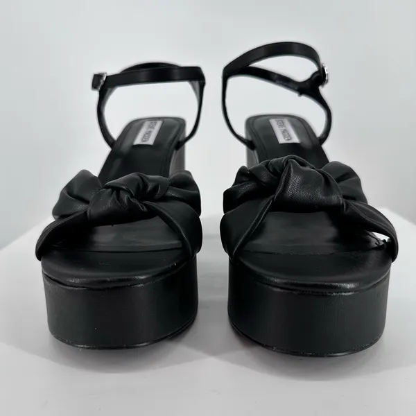 Steve Madden Mella Black Faux Leather Platform Sandals size 11 Ankle Strap - Image 3