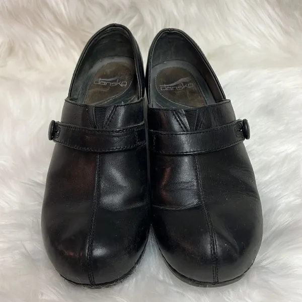 Dansko Heeled‎ Clogs Leather Black EU37 B47 - Image 2