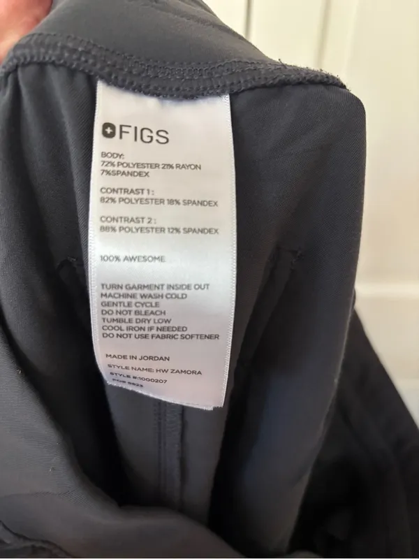 Figs Zamora Charcoal Gray Jogger Scrub Pants Red Drawstring Size Large Petite - Image 9