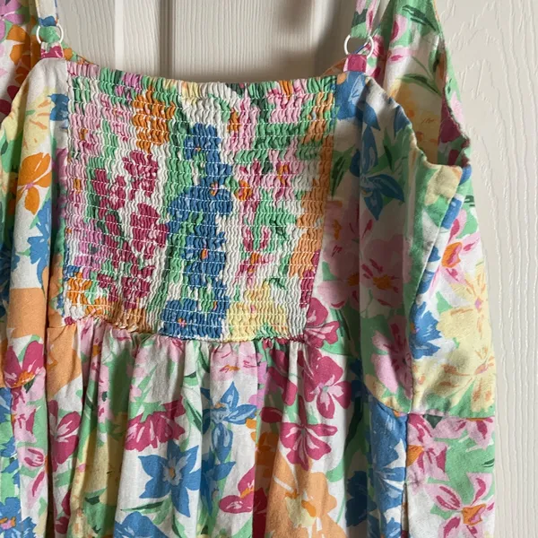 Old Navy floral Mini Sleeveless linen blend with pockets Dress Size X-Large - Image 7