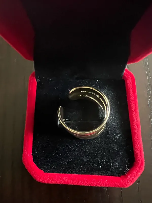Chunky Gold Statement Ring for Women Gold Knuckle Ring Size 7 - Image 3