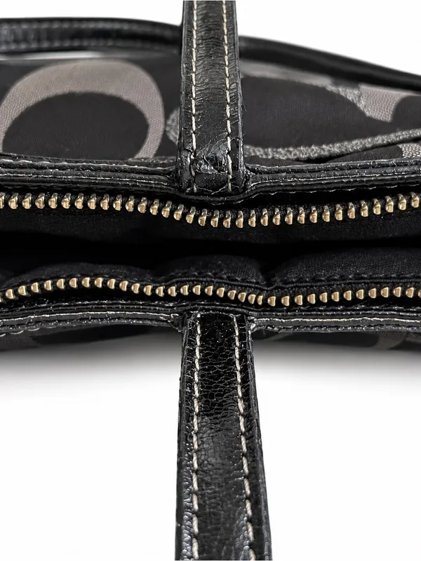 Coach Signature Black & Silver Jacquard Tote Bag – Style F20429 - Image 7