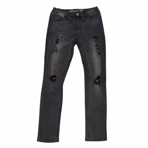 Seven7 Skinny Black Stretchy Distressed Jeans(Size 6) - Image 2