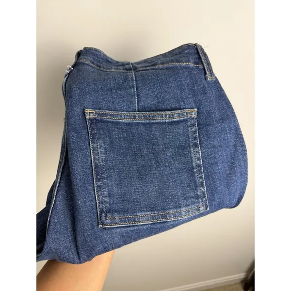 Old Navy OG Loose Tapered High Rise Denim Jeans Size 10 Blue Dark Stretch Pocket - Image 7