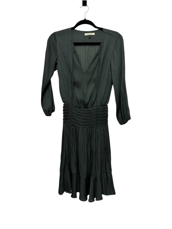 Elegant Green Ruched Waist Maxi Midi Dress – Boho Chic - Image 2