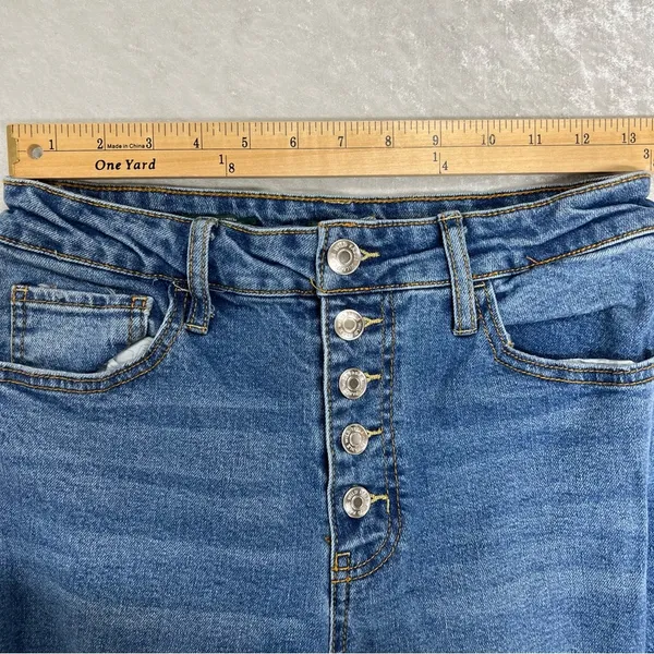 Flair Bell Bottom Jeans Womens 8 retro Boho Hippie Button Fly 90s Y2K - Image 9