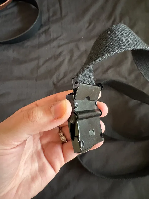 Black Webbing Belt with Iridescent Buckle - Image 2