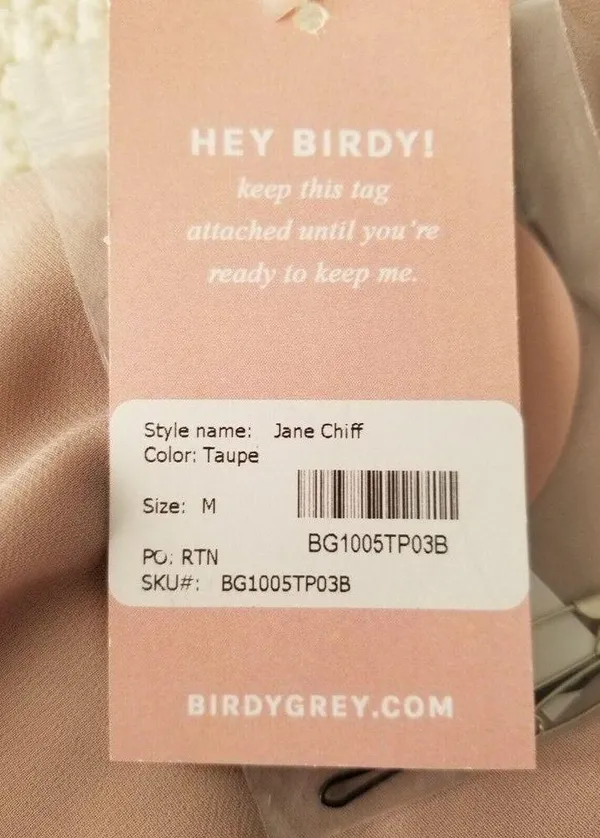 Birdy Grey Jane Convertible Chiffon Maxi Dress Gown in Taupe Size M - Image 8