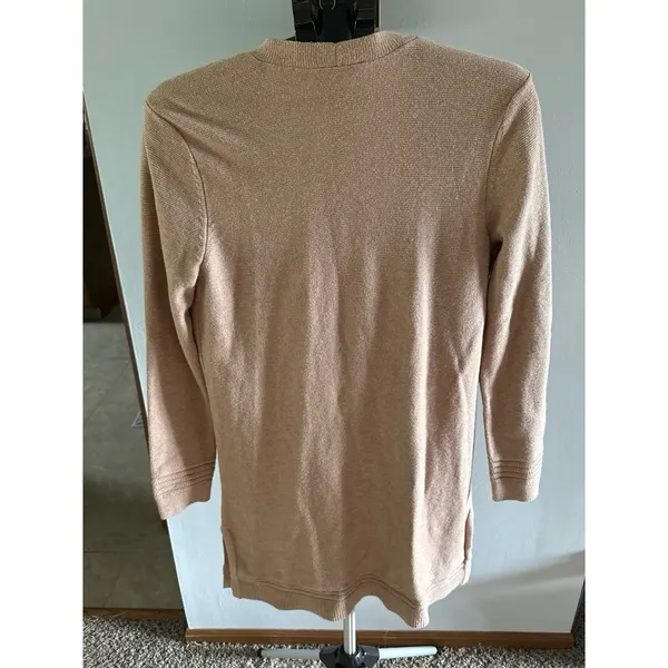 Loft Women's Tan Open Front‎ Long Cardigan Size Large - Image 5